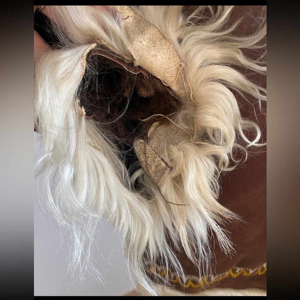 Vintage 1960s 1970s Afghan Penny Lane Shearling Suede Fur Trim Embroidered Coat - Picture 5 of 5